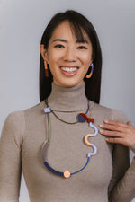 Memphis Maxi Necklace - Lilac/Salmon